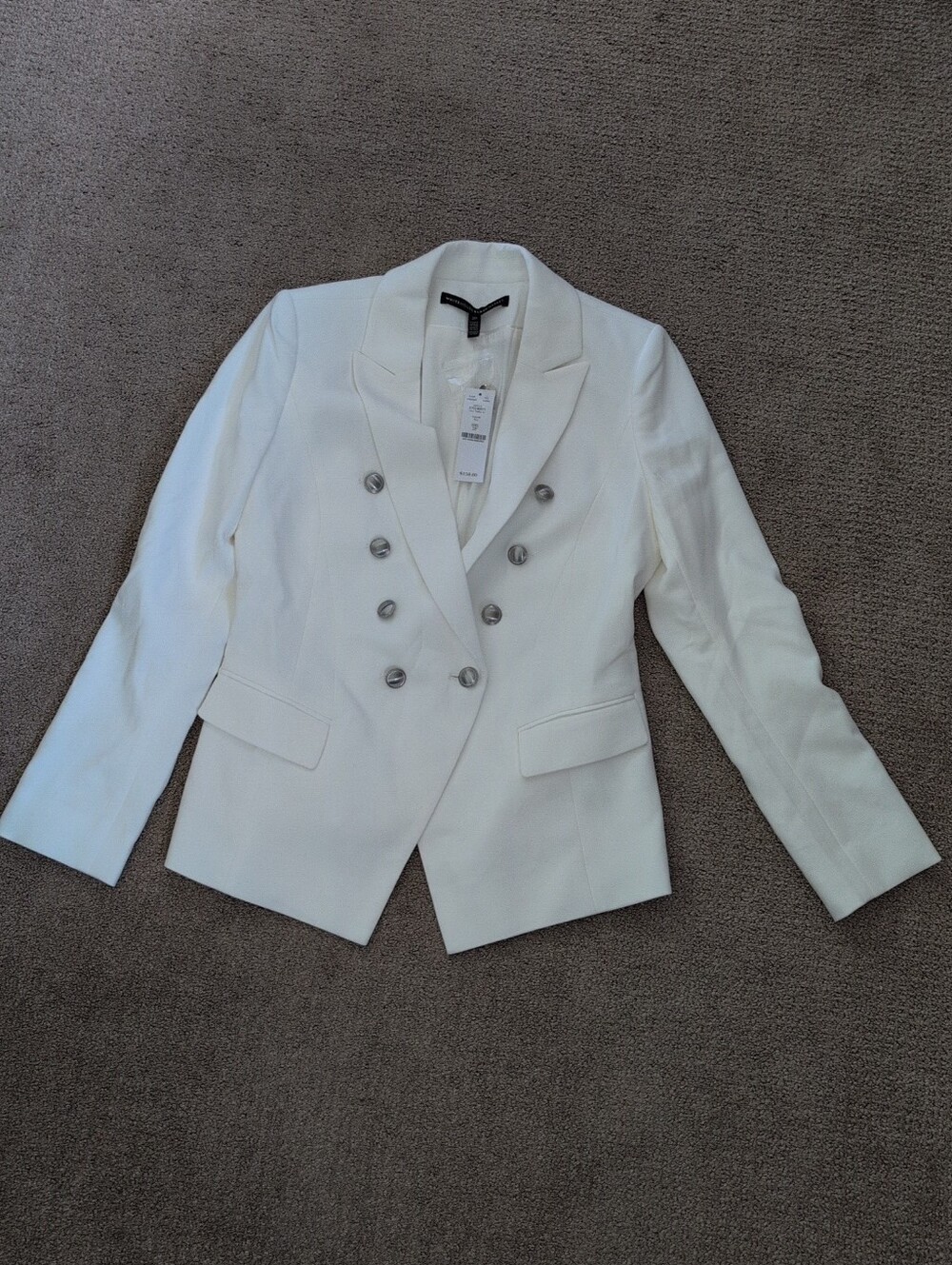 White House Black Market Double Breasted Trophy Studio Ecru Blazer - Picture 3 of 6